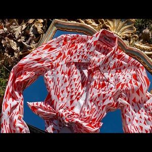 Retro Patterned Collared Shirt